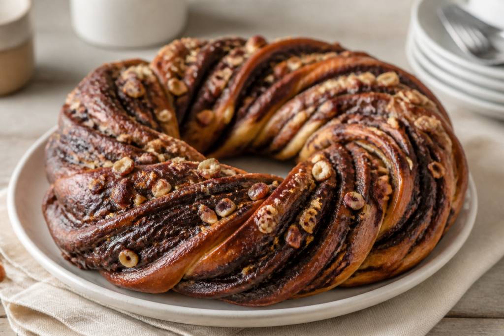 Krantz cake : la recette briochée au chocolat et aux noix