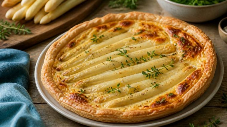 Tarte aux asperges blanches pâte feuilletée : une recette printanière raffinée