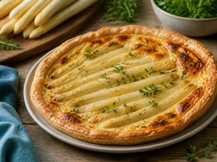Tarte aux asperges blanches pâte feuilletée : une recette printanière raffinée