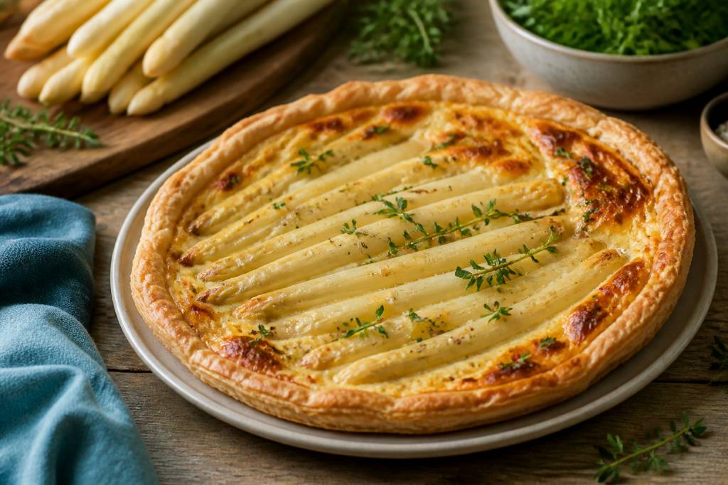Tarte aux asperges blanches pâte feuilletée : une recette printanière raffinée