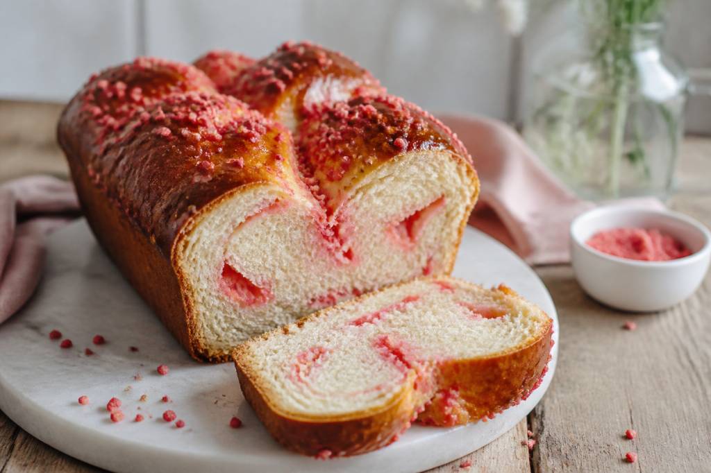 Brioche avec praline rose : une recette moelleuse aux éclats croquants